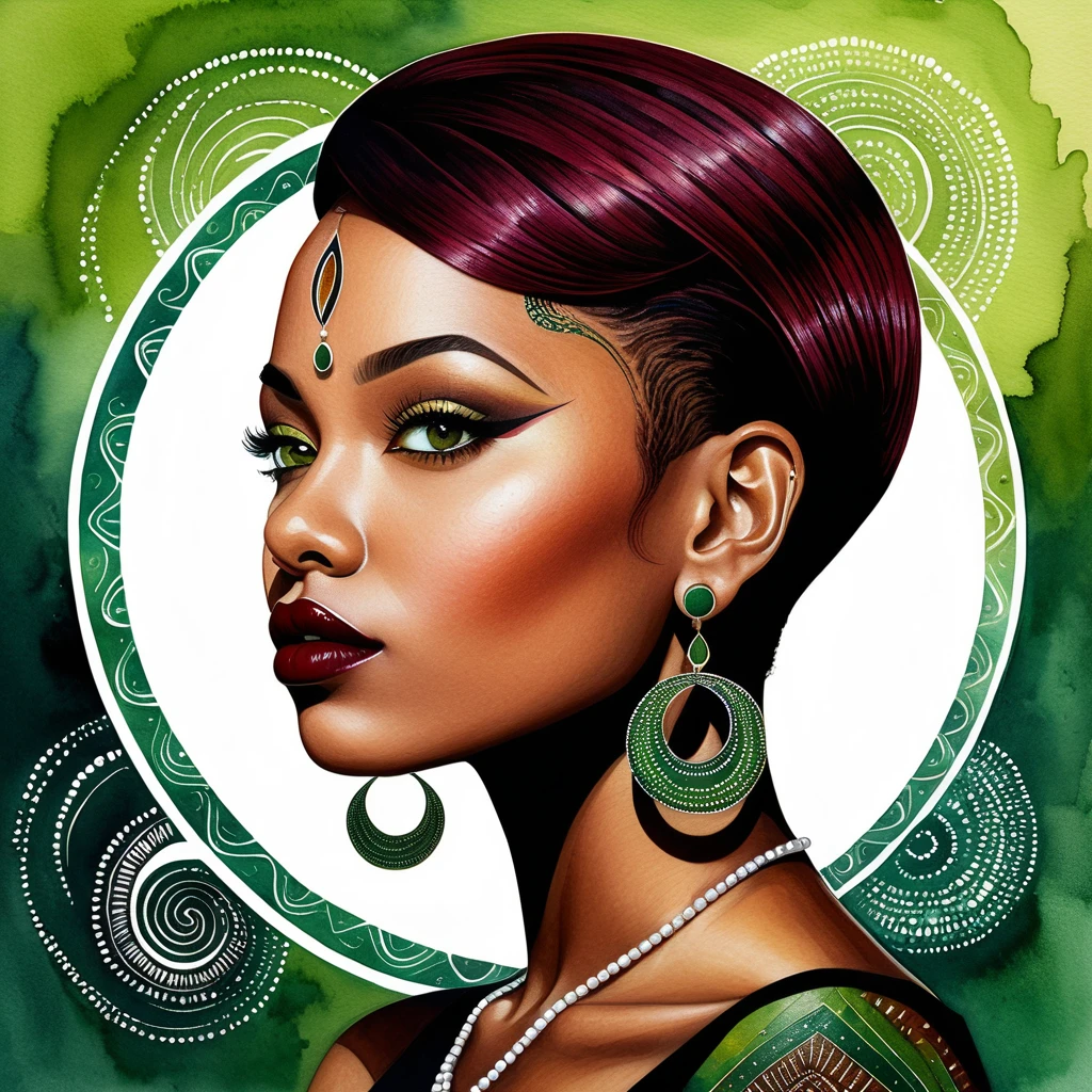 Surreal cutout portrait of an elegant black woman