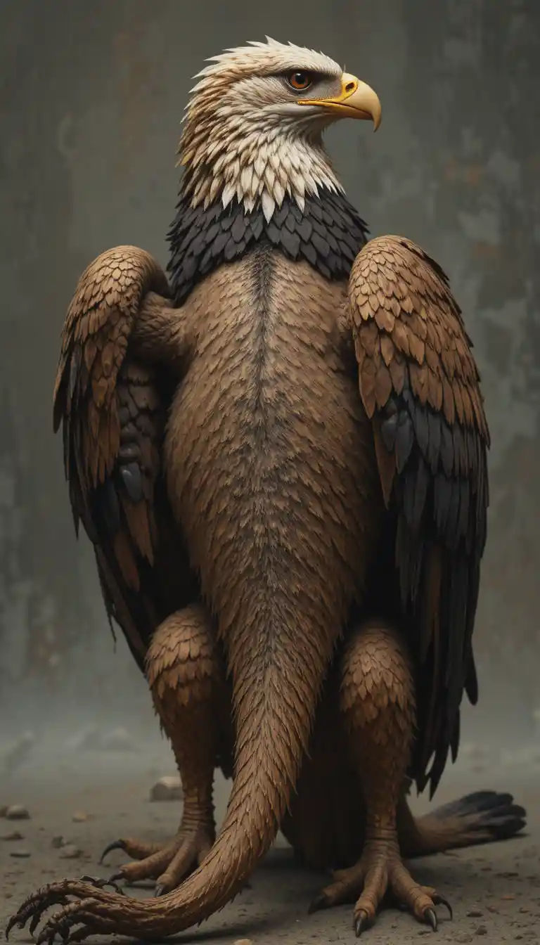 Majestic griffin with lion body and eagle head and wings