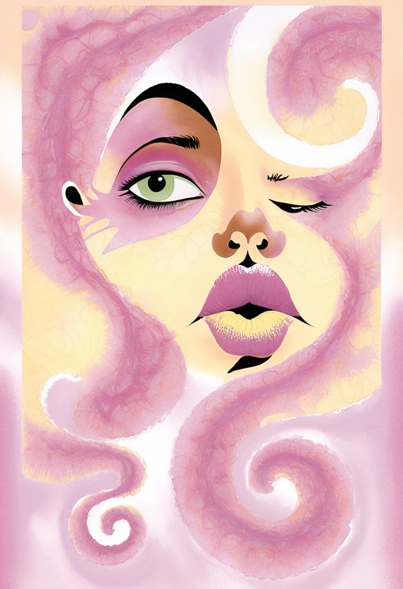 Surreal portrait of an elegant woman with abstract cutout forms