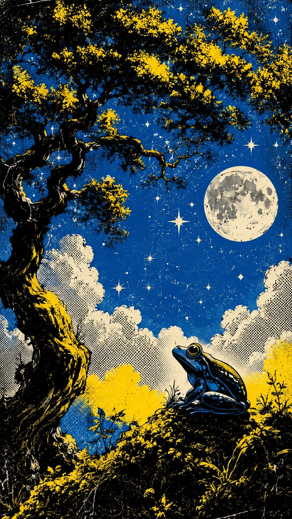 High contrast vintage superhero poster with bold diagonal layout