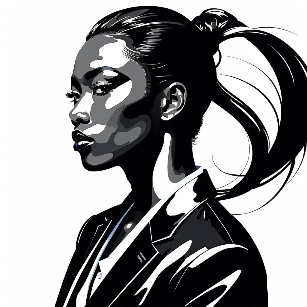 Ink fashion portrait of a man with intense expressive eyes