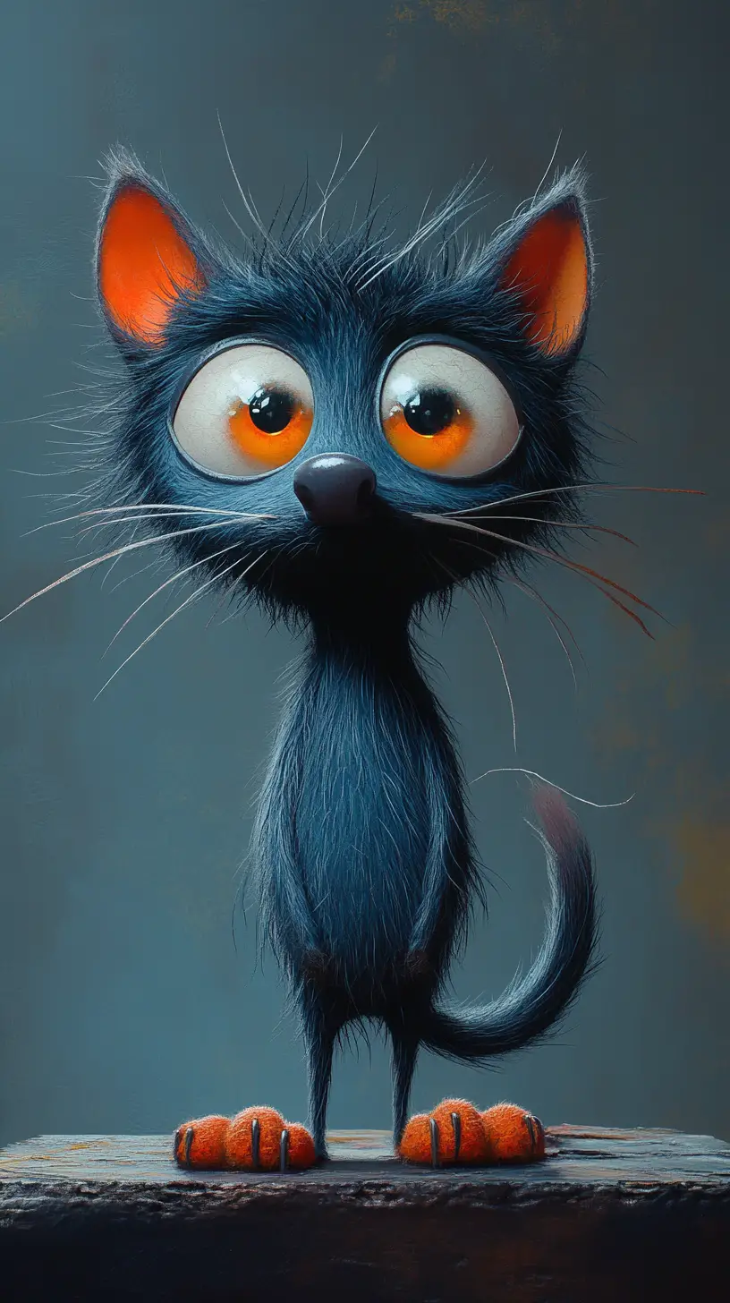 Thoughtful Cartoon Hedgehog Toy On Dark Blue Background