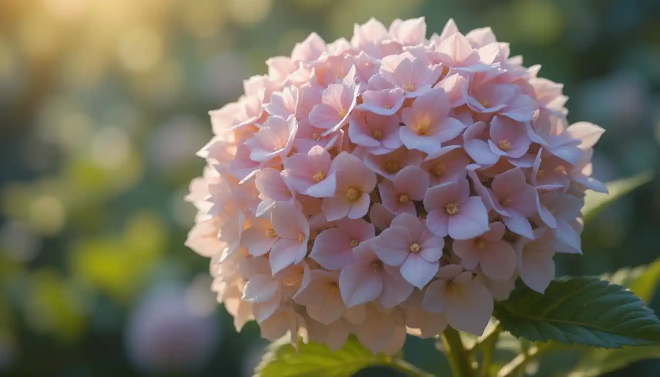Delicate Hydrangea Still Life In Soft Morning Light