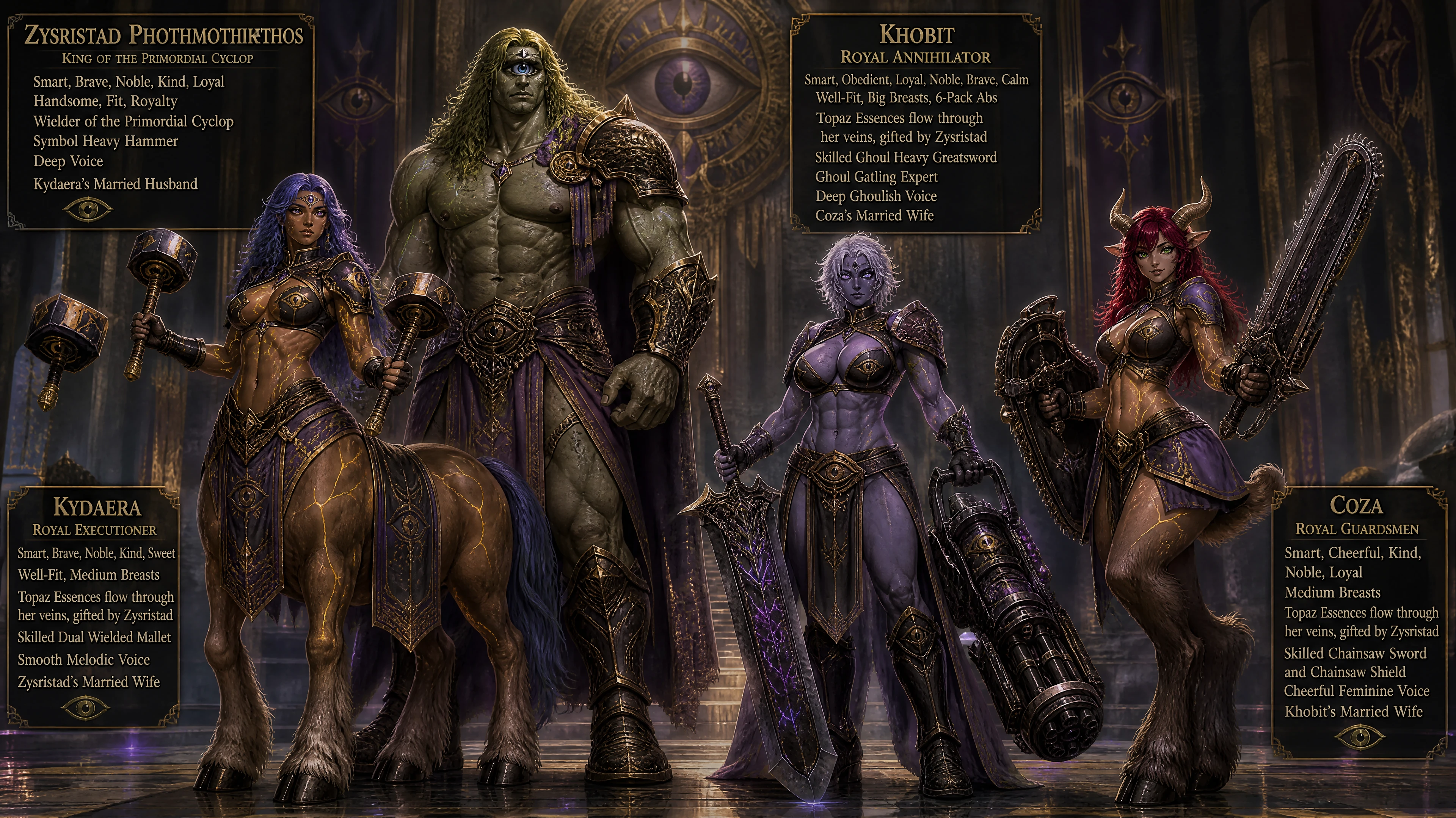 Noble female centaur in royal executioner uniform