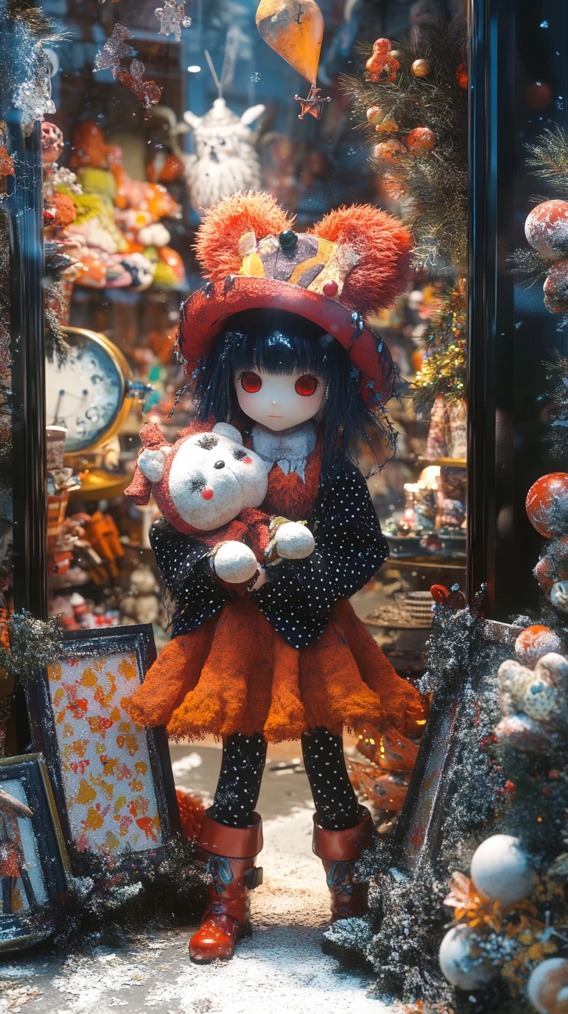 Surreal anime worlds with a distant empty picture frame