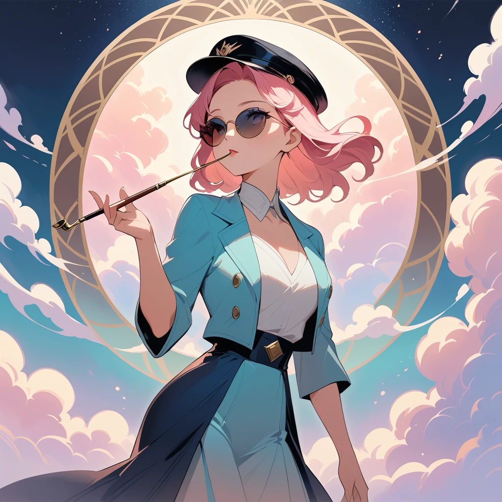 Film noir inspired female detective in a dreamy scene