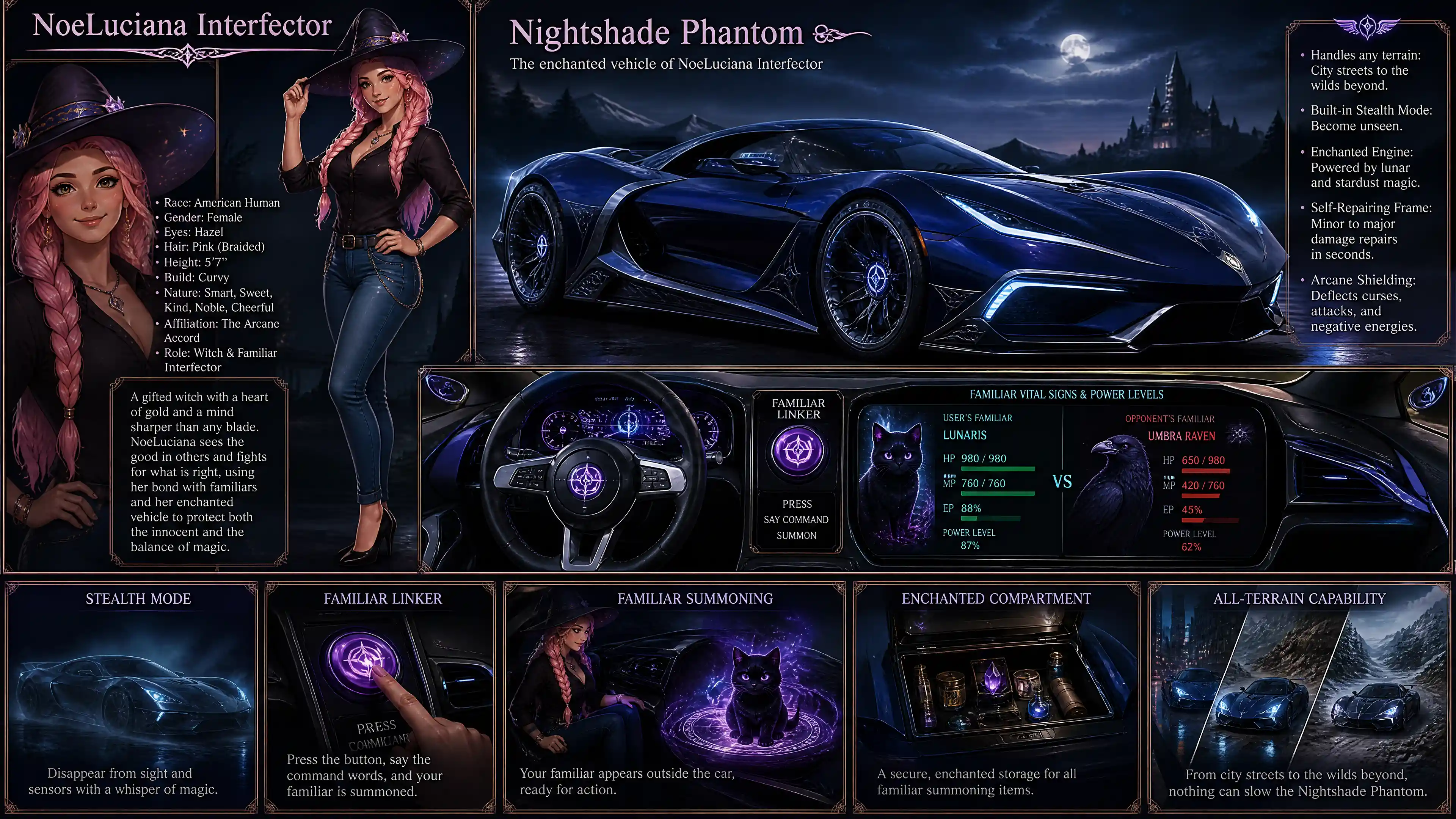 開朗魔女少女駕駛魔法午夜藍跑車