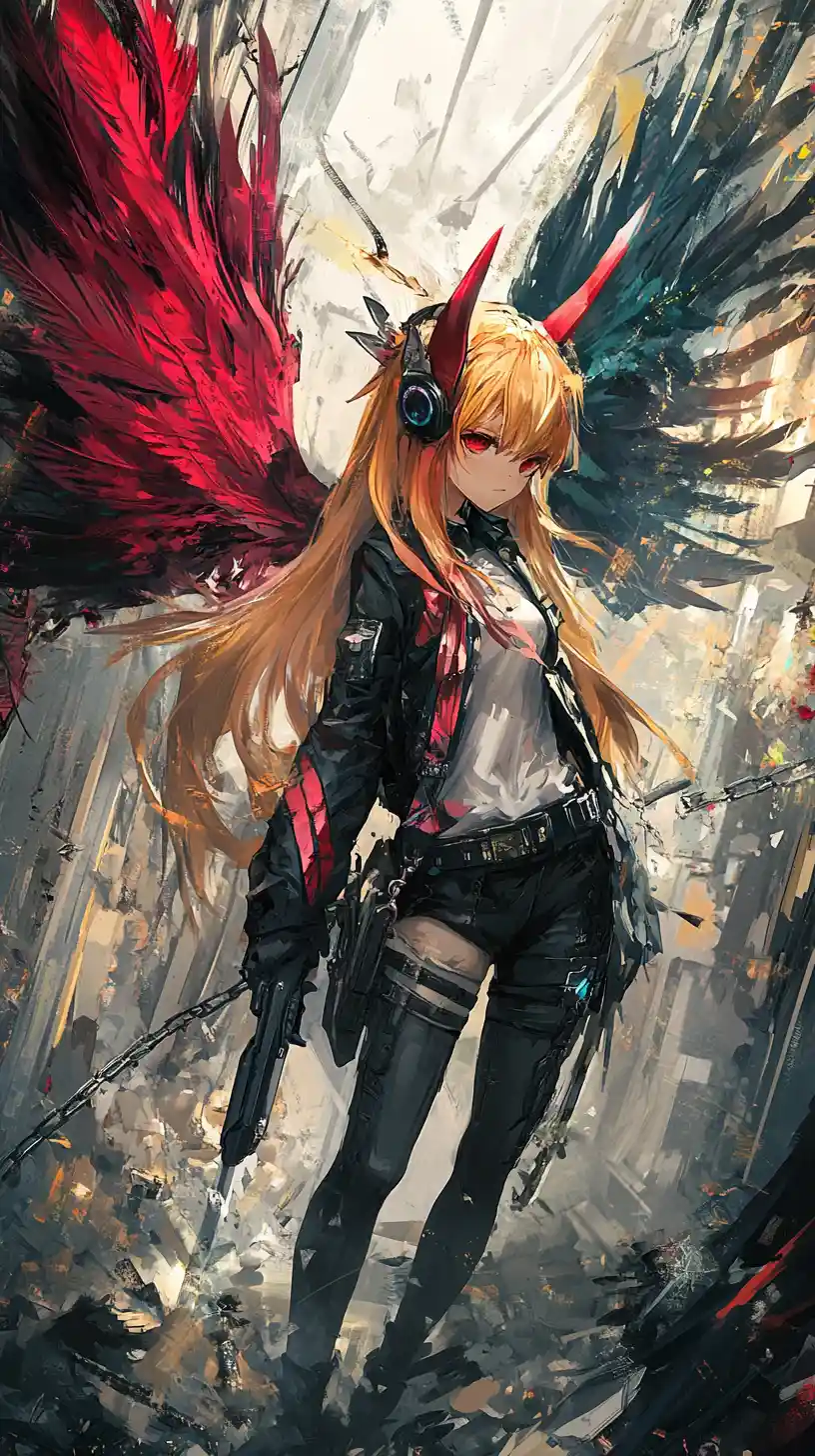 Anime girl warrior with crystal armor and blade