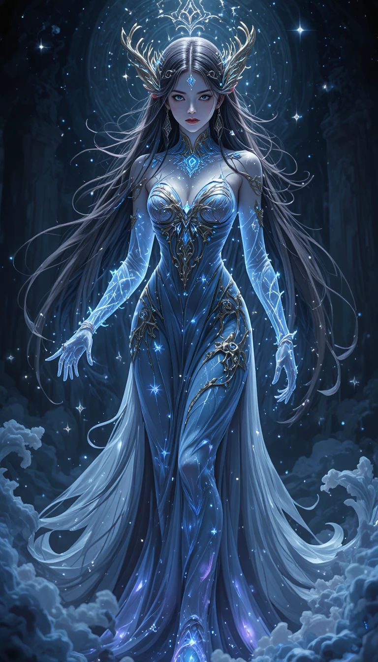 Young ghost girl in a mystical anime fantasy world