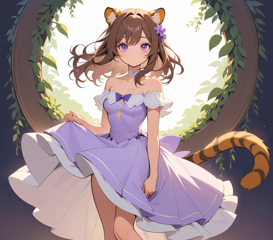 Elegant tiger eared woman with lavender and battle scars