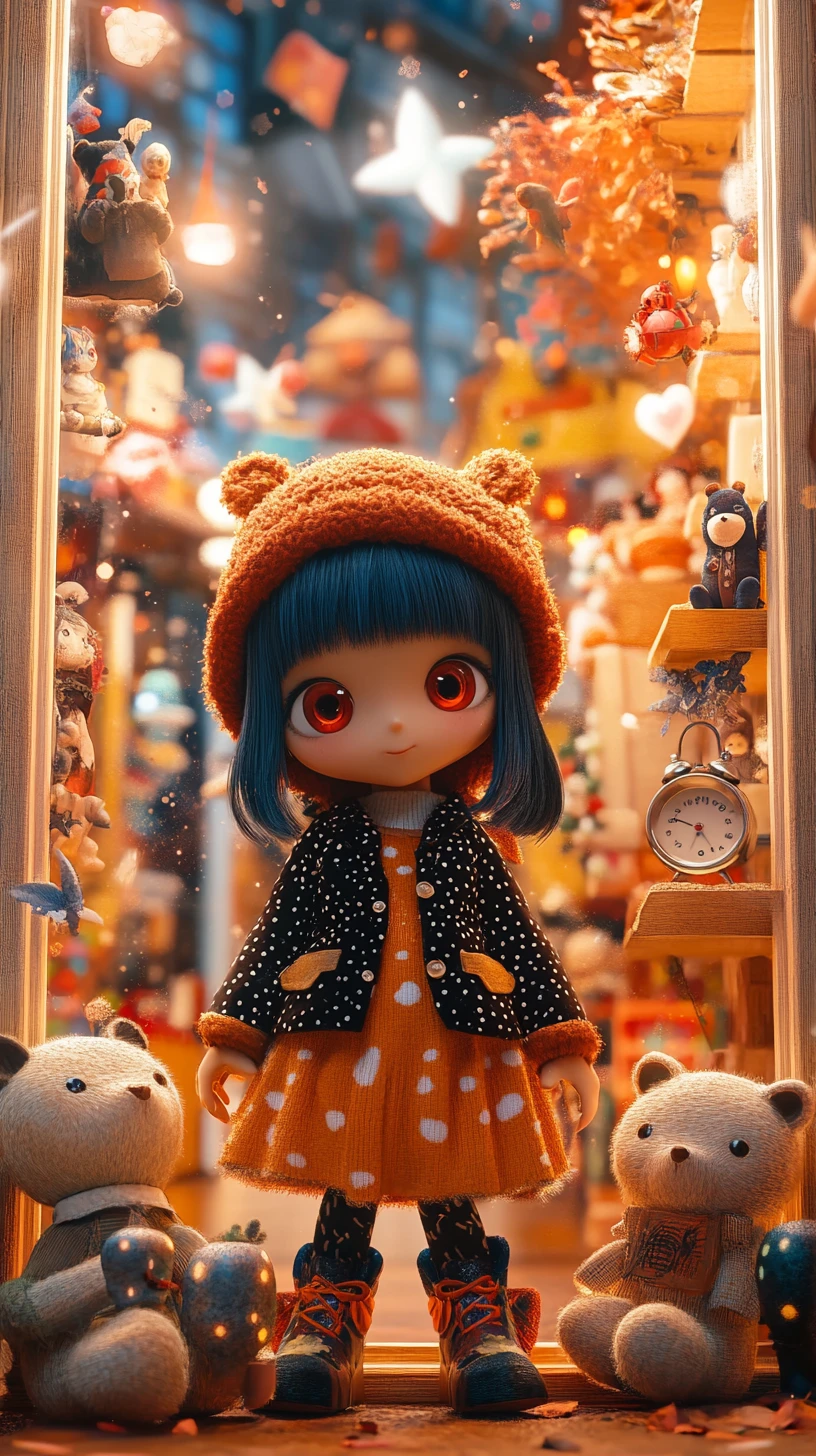 Surreal anime worlds with a distant empty picture frame