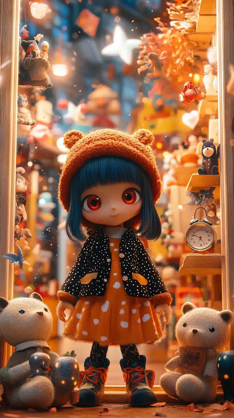 Surreal anime worlds with a distant empty picture frame