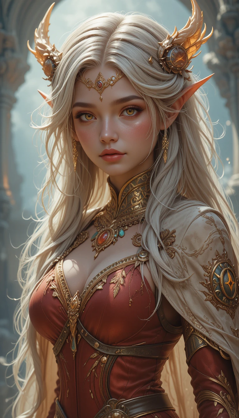 Anime osamodas woman with horns and braided brown hair