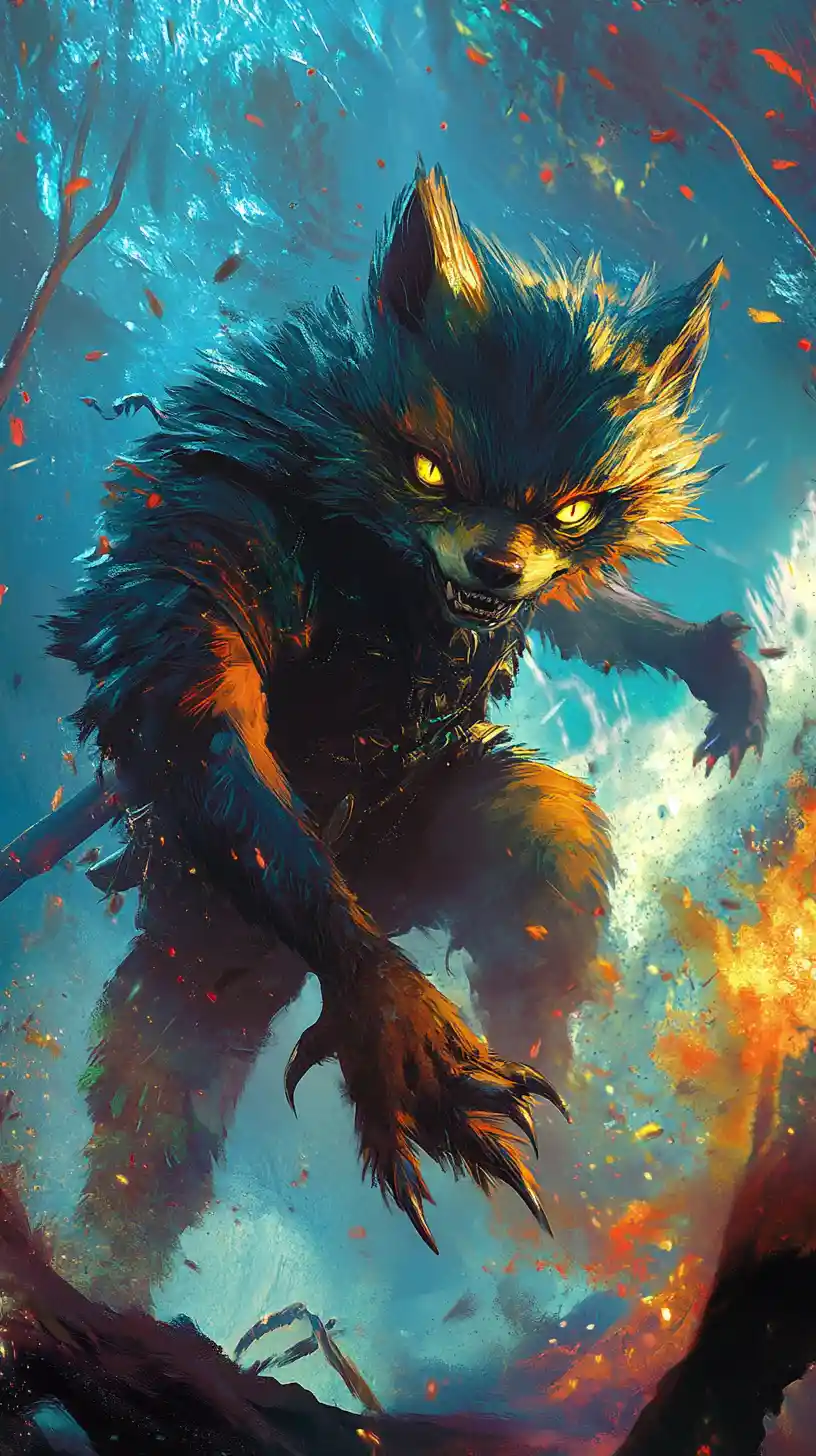 Whimsical fantasy creature in a dynamic heroic pose