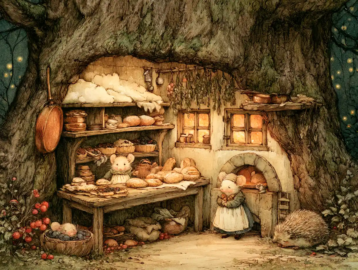 Cozy Mouse Bakery Inside An Ancient Hollow Oak Tree