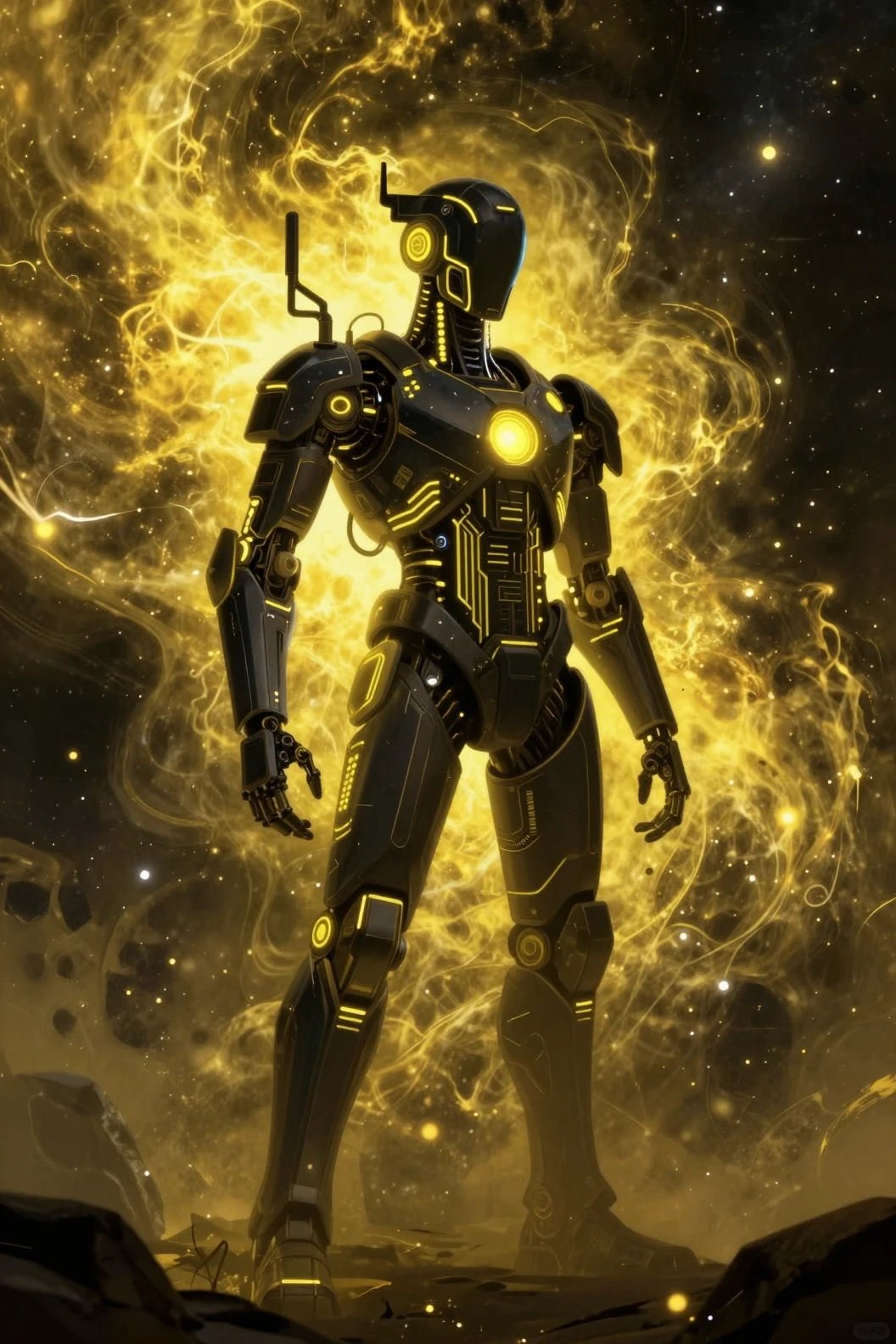 Futuristic civilization machine harnessing cosmic multiverse energy