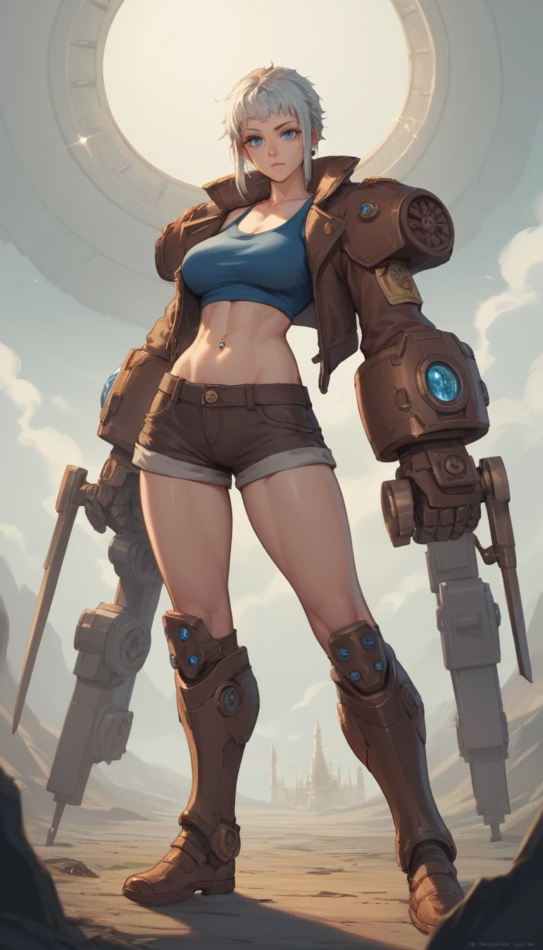 Curvaceous anime warrior woman in a fantasy palace
