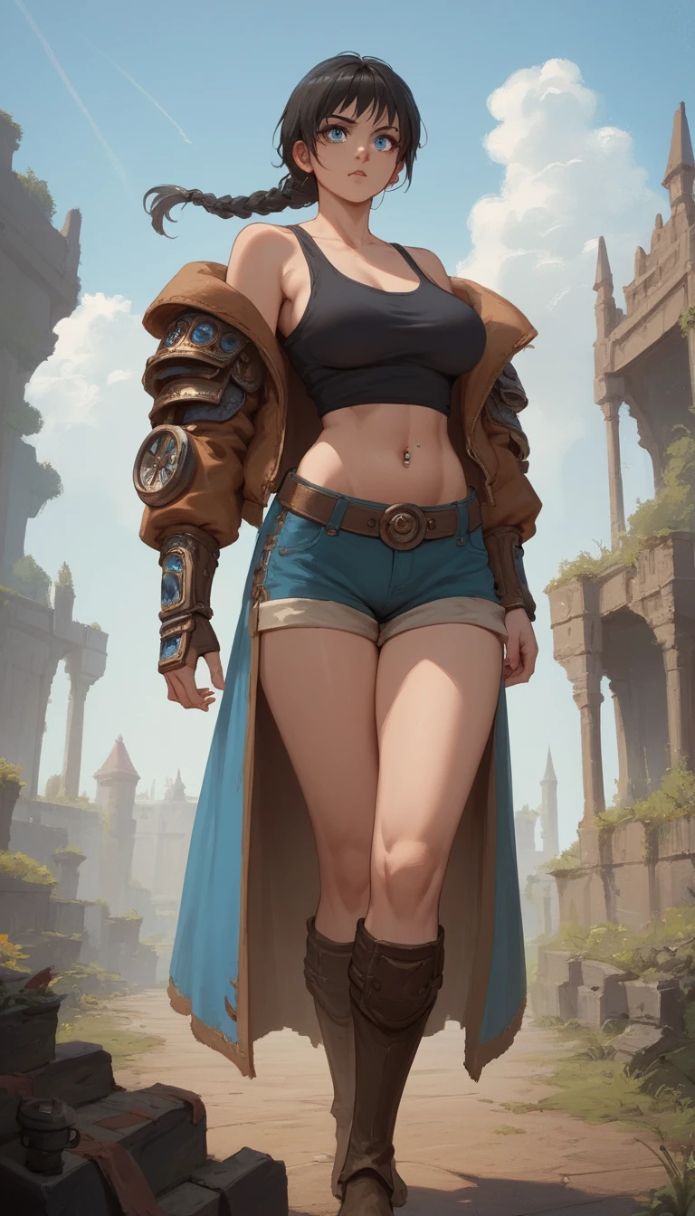 Voluptuous female warrior in a grand fantasy palace