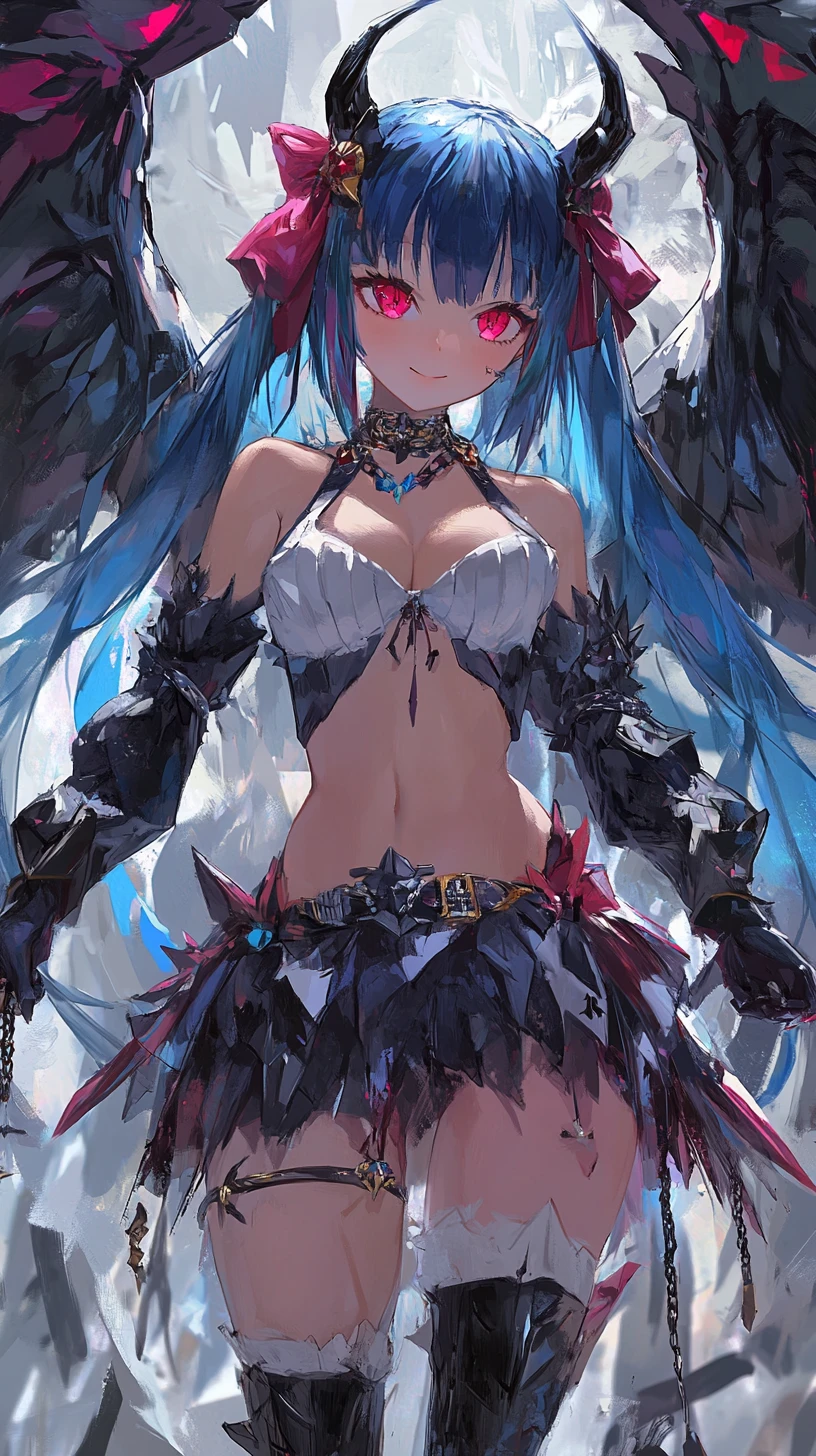 Crystal armored anime girl wielding a dark blade