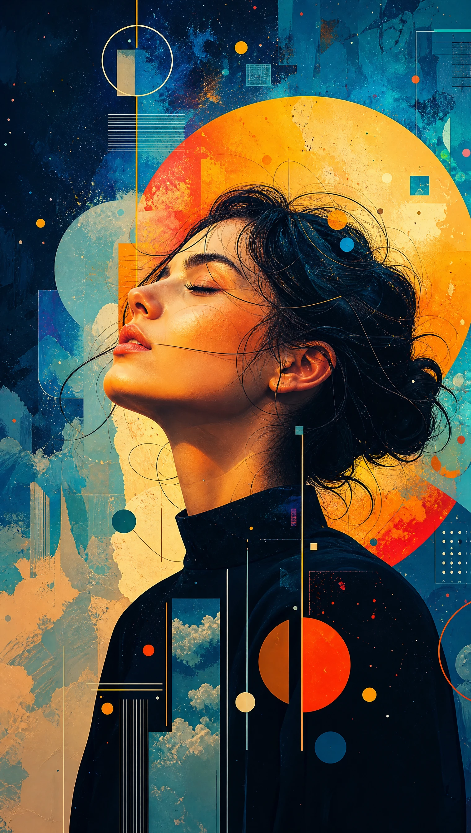Creative digital artist designing vibrant human character art