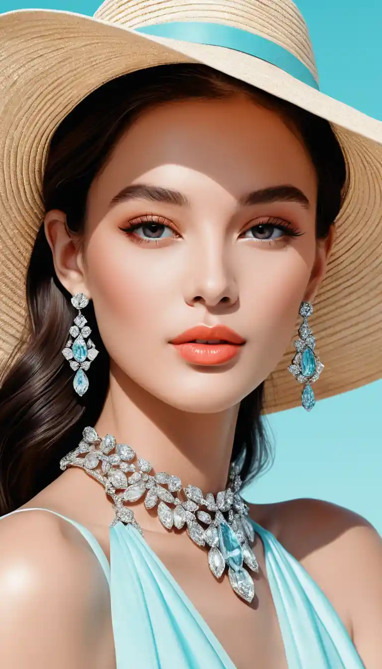 Elegant close up woman in vogue style with jewelry