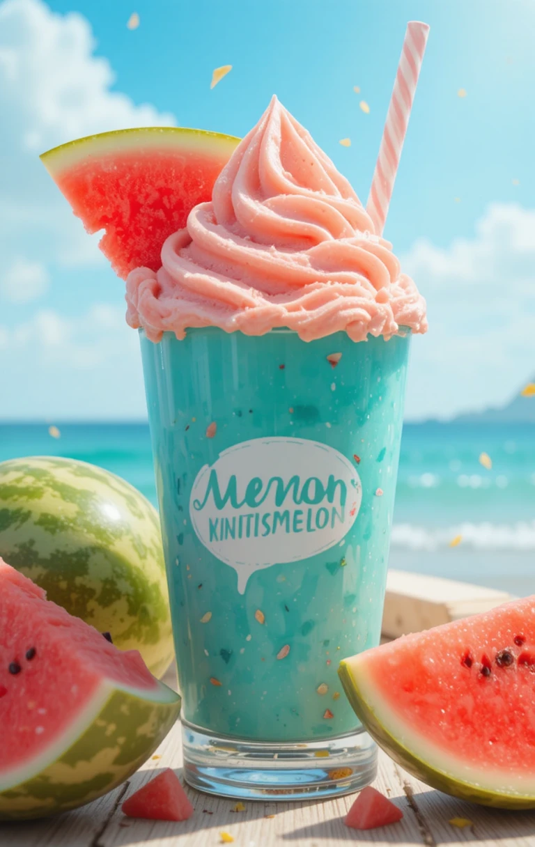 Summer watermelon and cantaloupe treats in bright sunlight