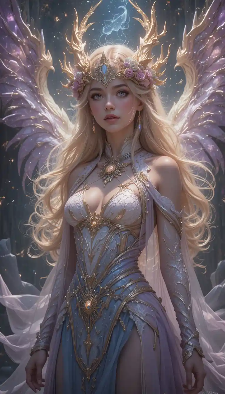 Young anime woman from a mystical eliatrope world