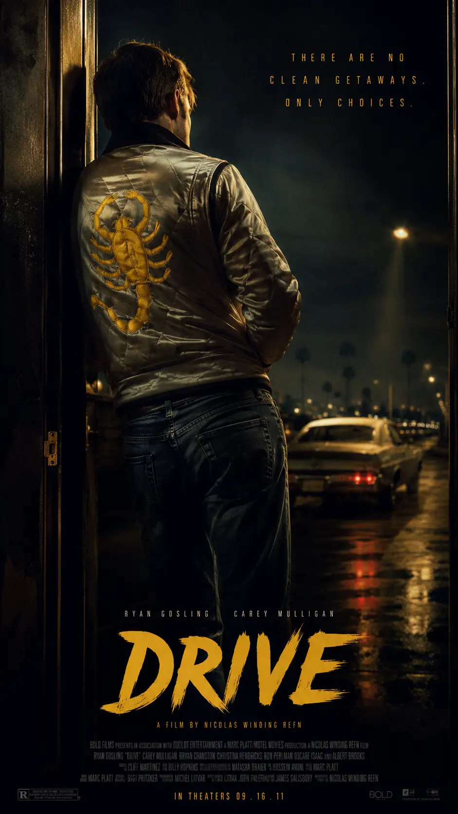 Man in silver jacket framed in a dramatic doorway