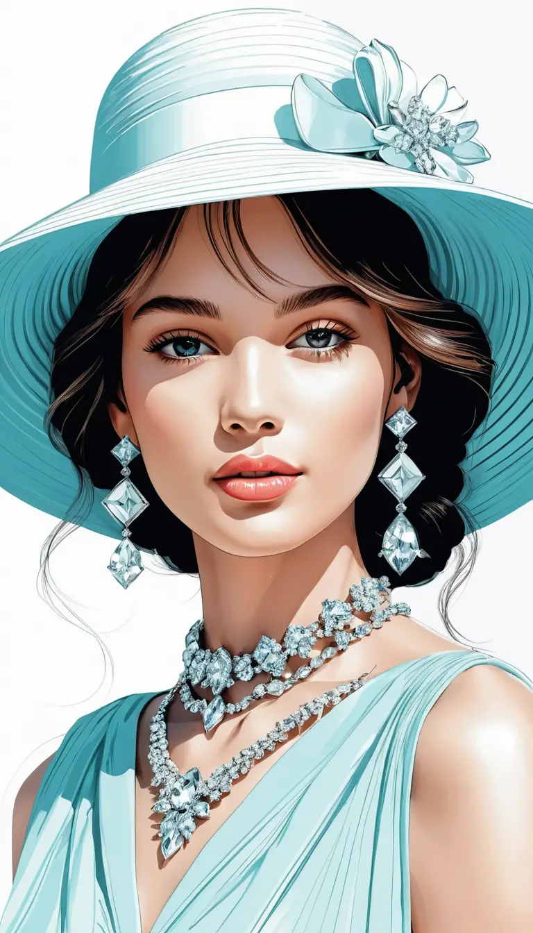 Elegant woman portrait in modern vogue inspired close up