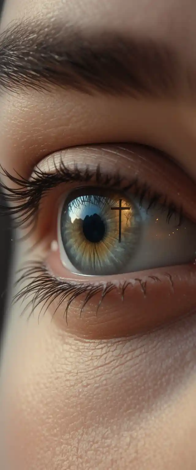 Close-up extremo de um olho humano com reflexo sagrado