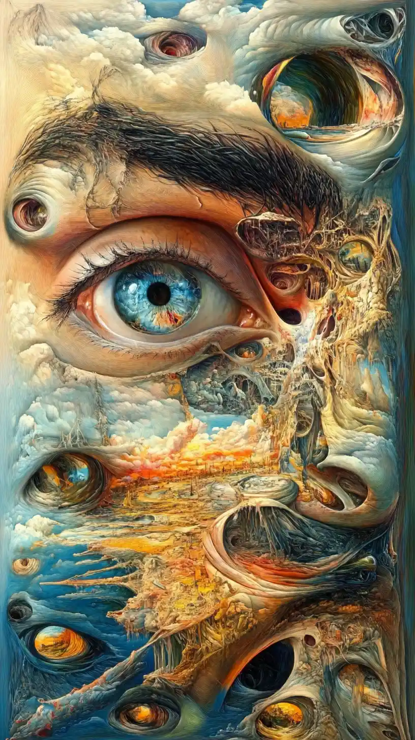 Surreal layers of illusion and visual confusion in abstract form