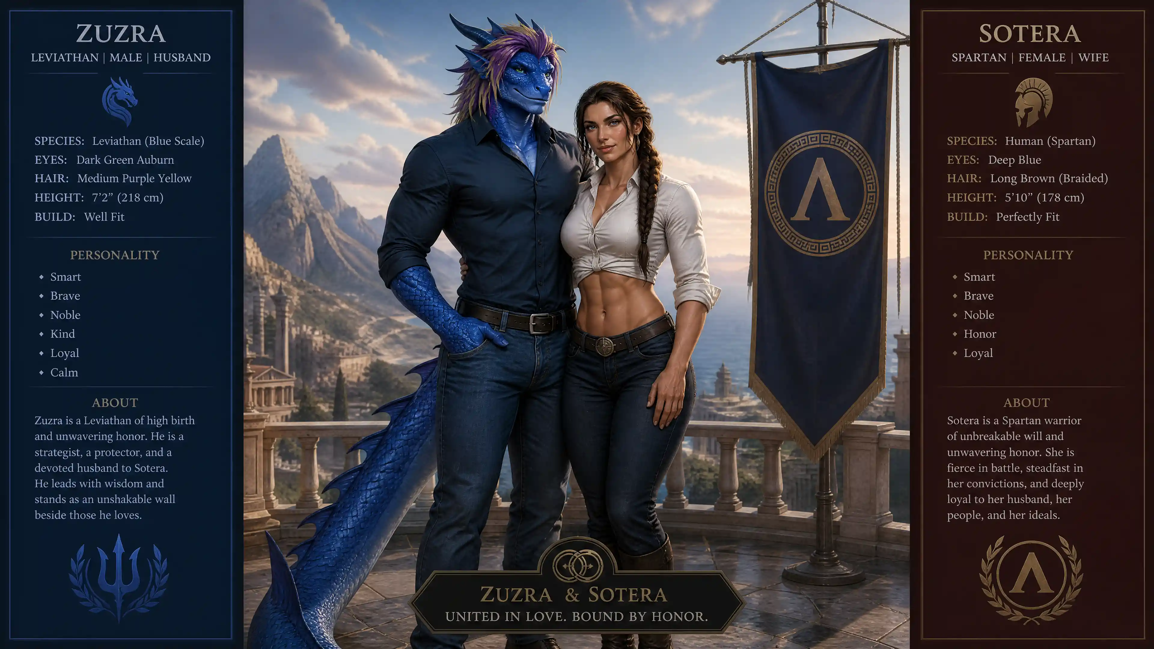 Strong spartan woman with braided hair in casual clothes