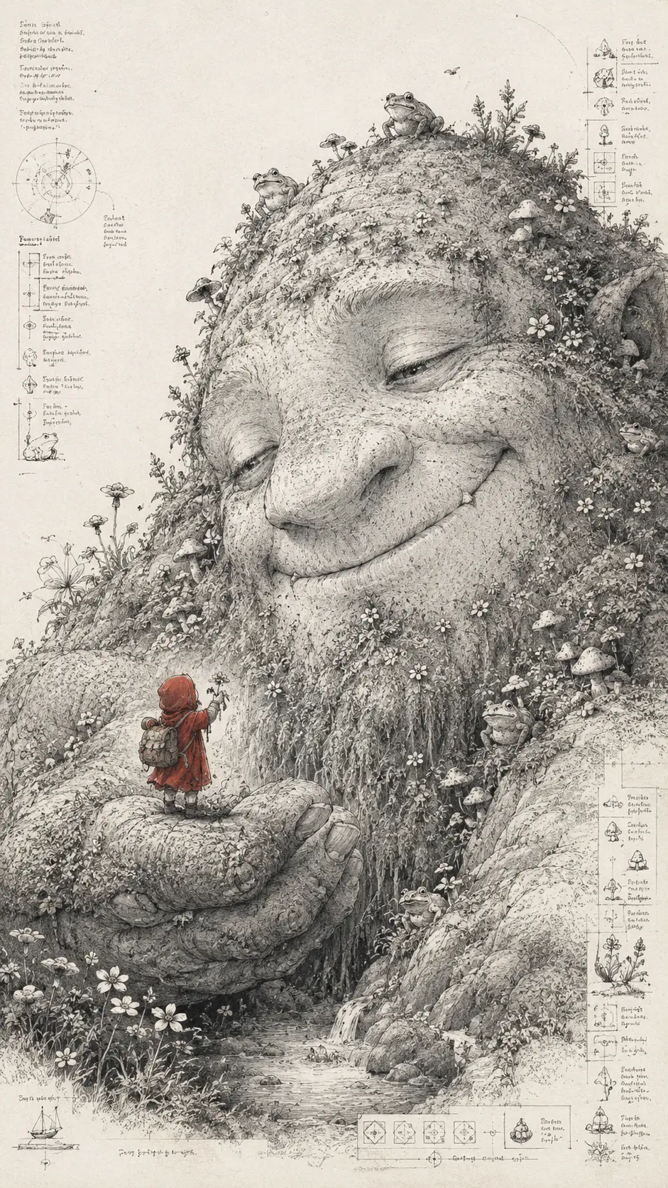 Gentle moss covered bog giant revealed to tiny children