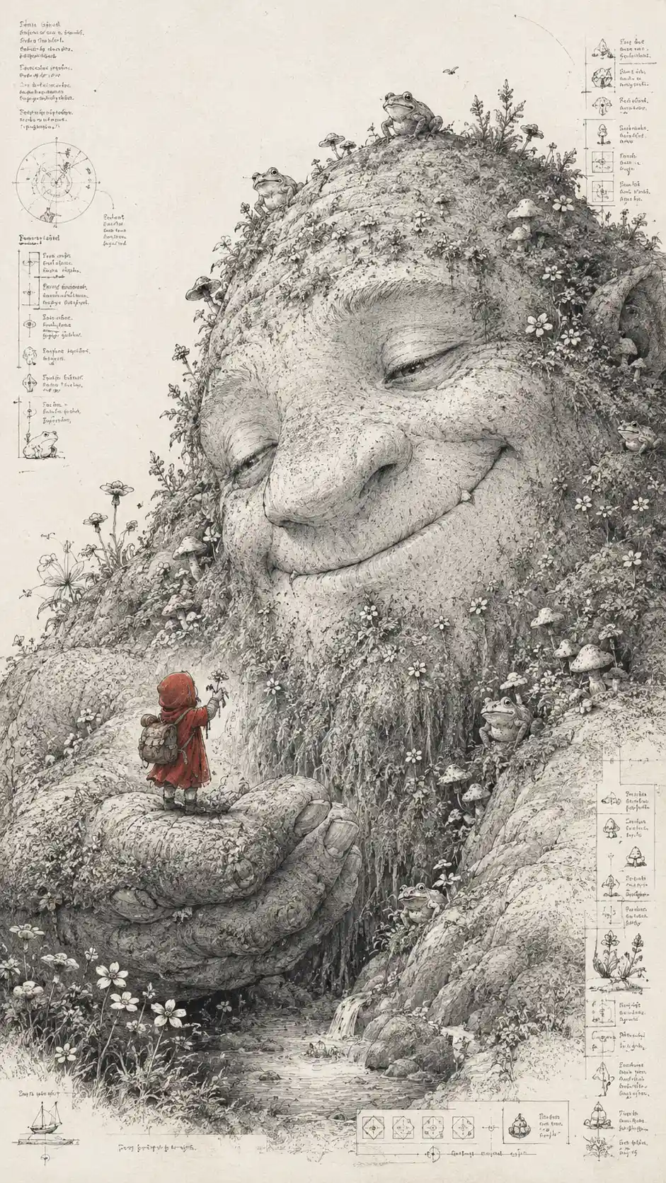 Gentle moss covered bog giant revealed to tiny children