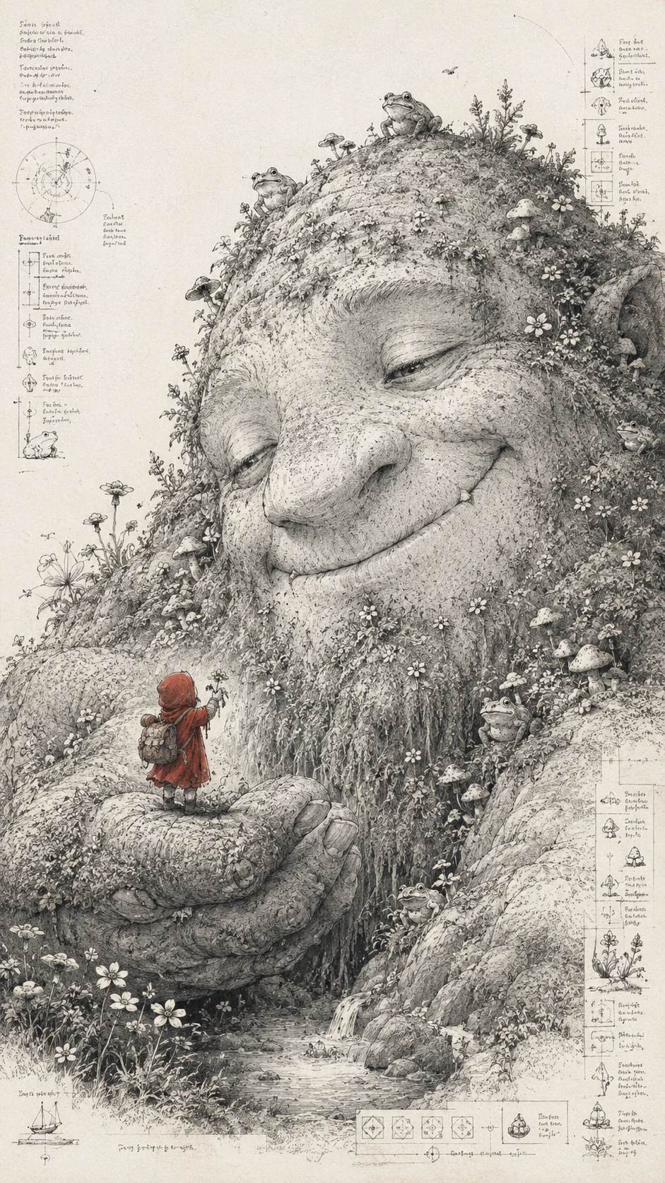 Gentle moss covered bog giant revealed to tiny children