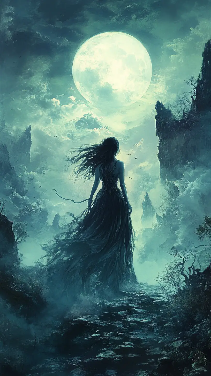 Mysterious Gothic Fantasy Women In An Ethereal Landscape