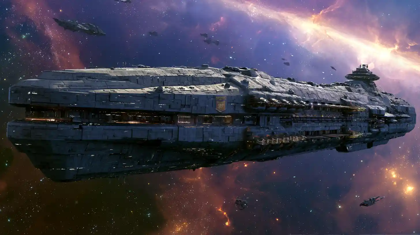 航行於深空的巨型科幻無畏戰艦