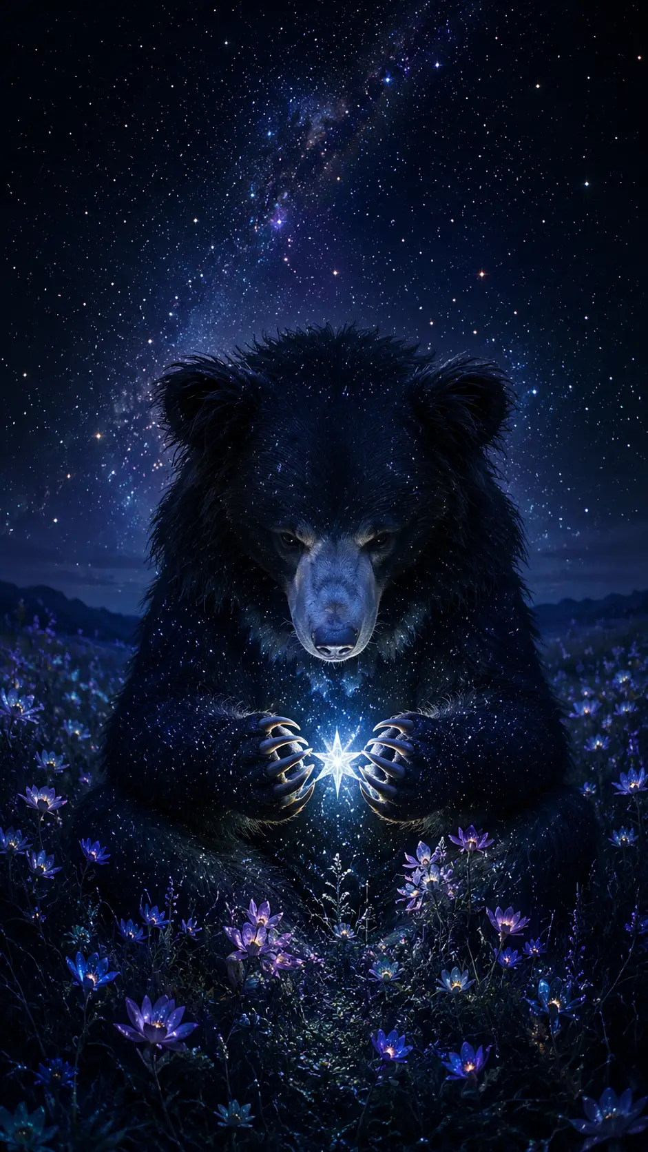 午夜草地上懷抱墜落星星的樹懶熊