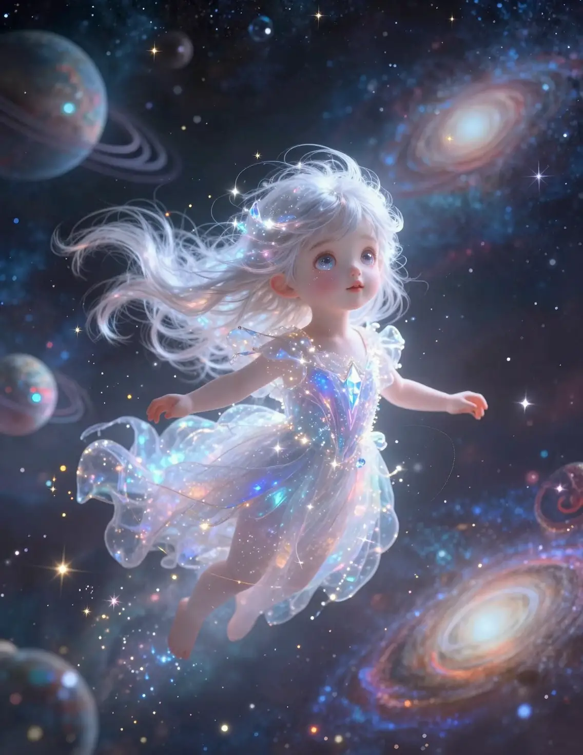 遥か銀河を優雅に漂うエーテルのような宇宙少女