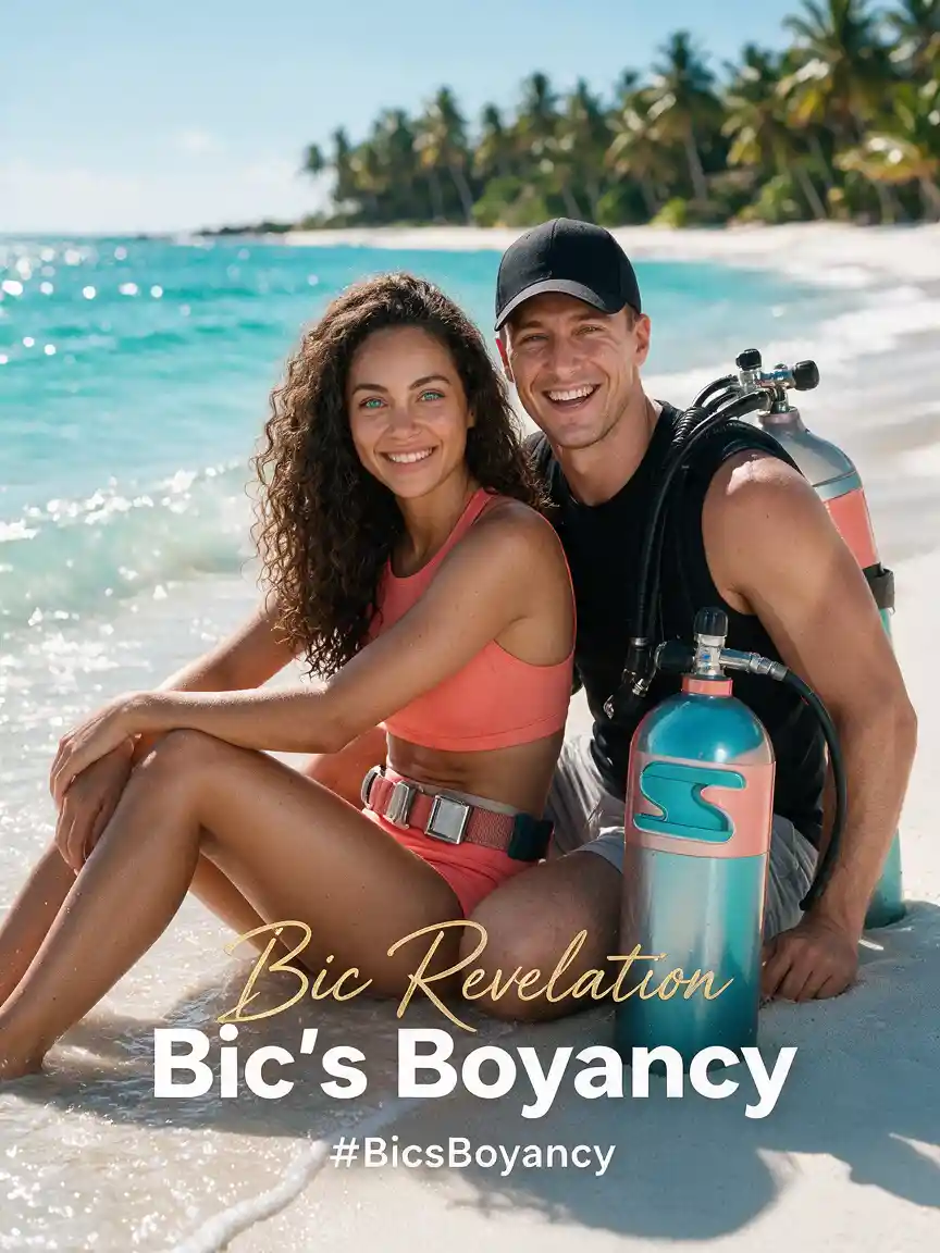 Campaña de moda de buceo veraniego en una luminosa playa tropical