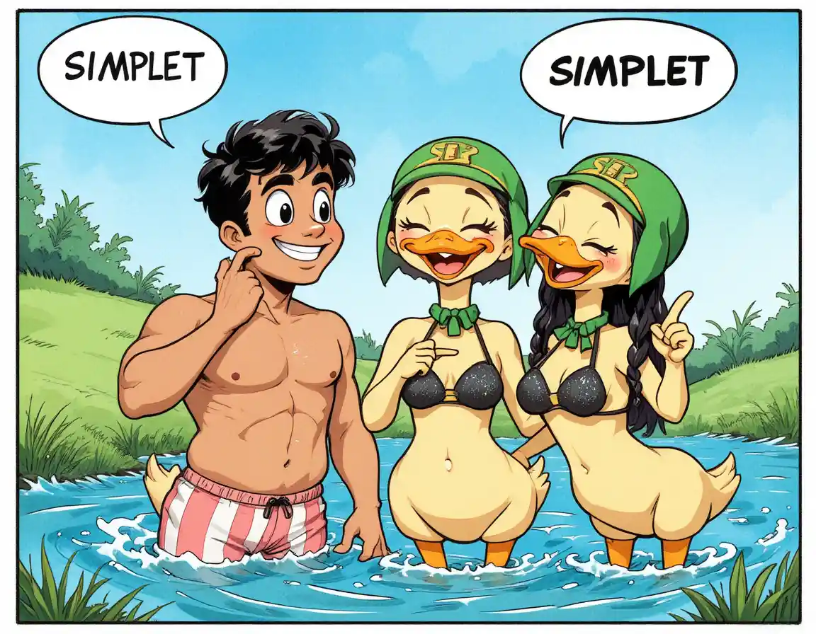 Smiling couple in the ocean on a bright summer day
