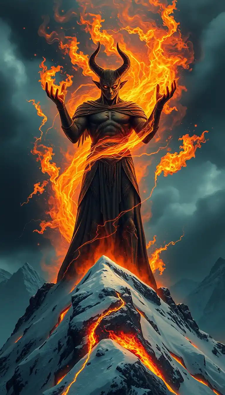 Figura mítica casi divina que conjura fuego en la cima de la montaña