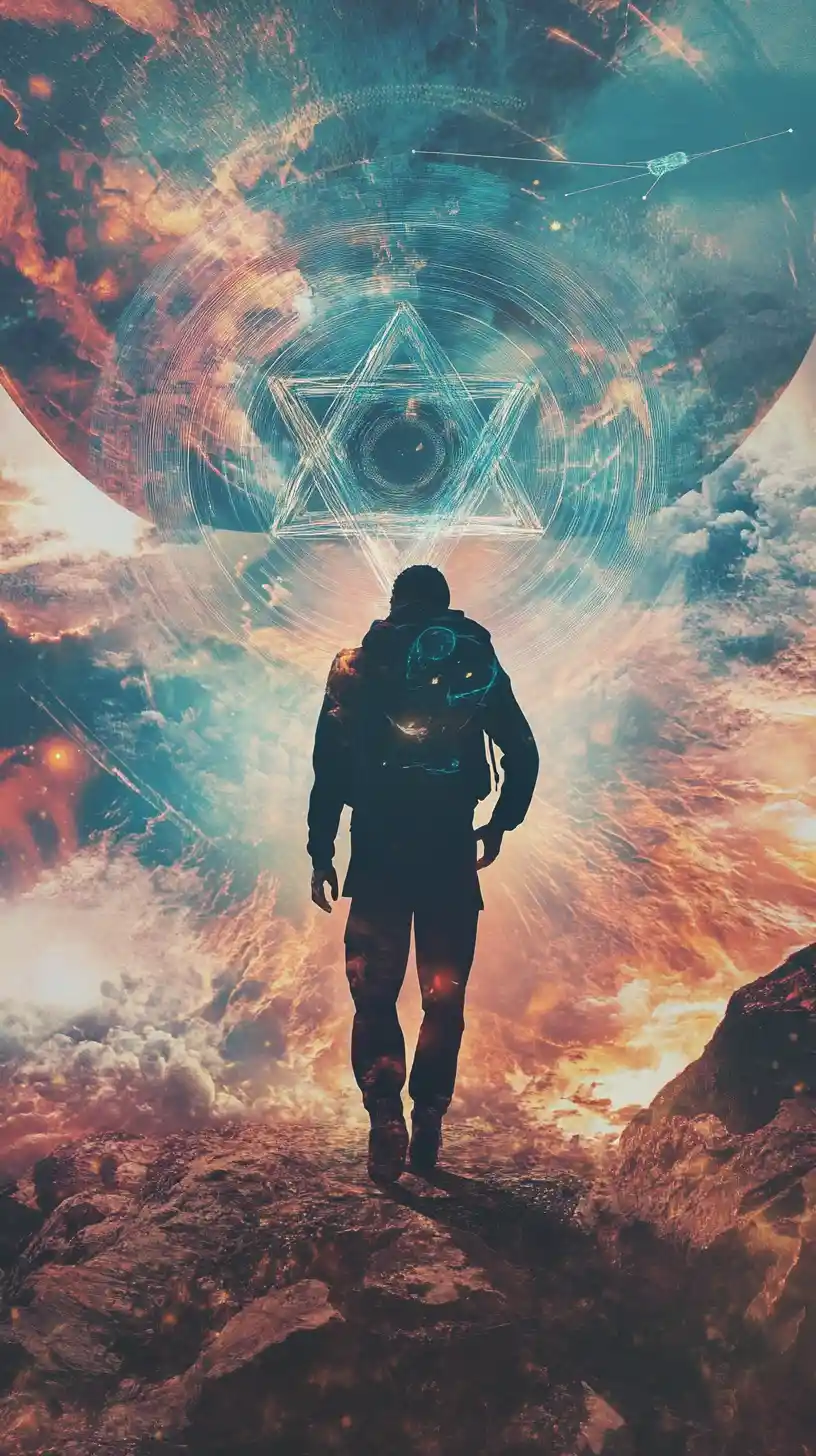 Merkaba themed spiritual rap lyric visual concept
