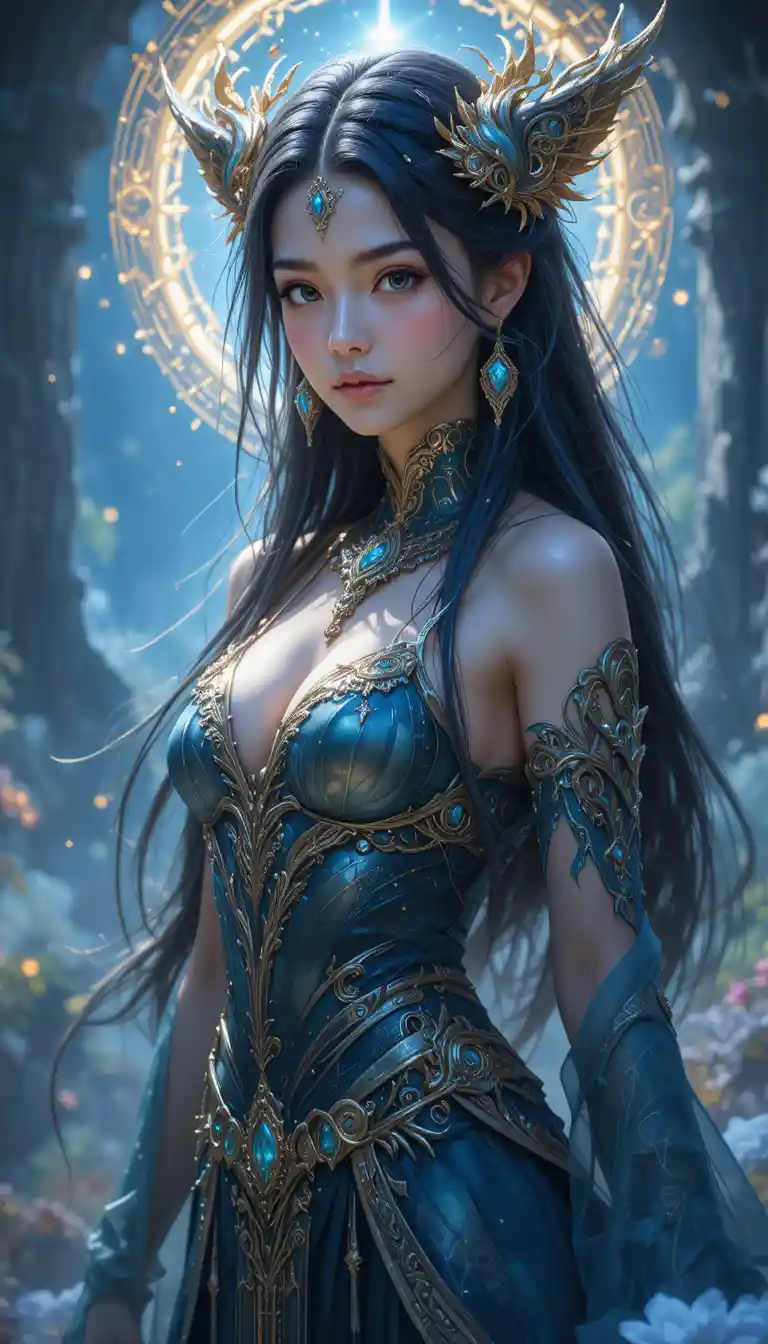 Young anime pandawa girl in a mystical fantasy world