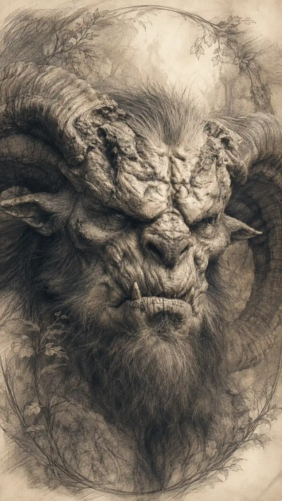 Charcoal graphite drawing with soft atmospheric tonal depth