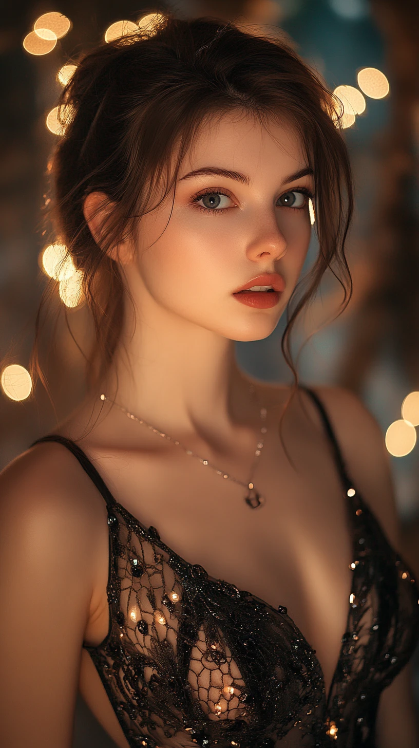 穿著洋裝女子的優雅全身人像