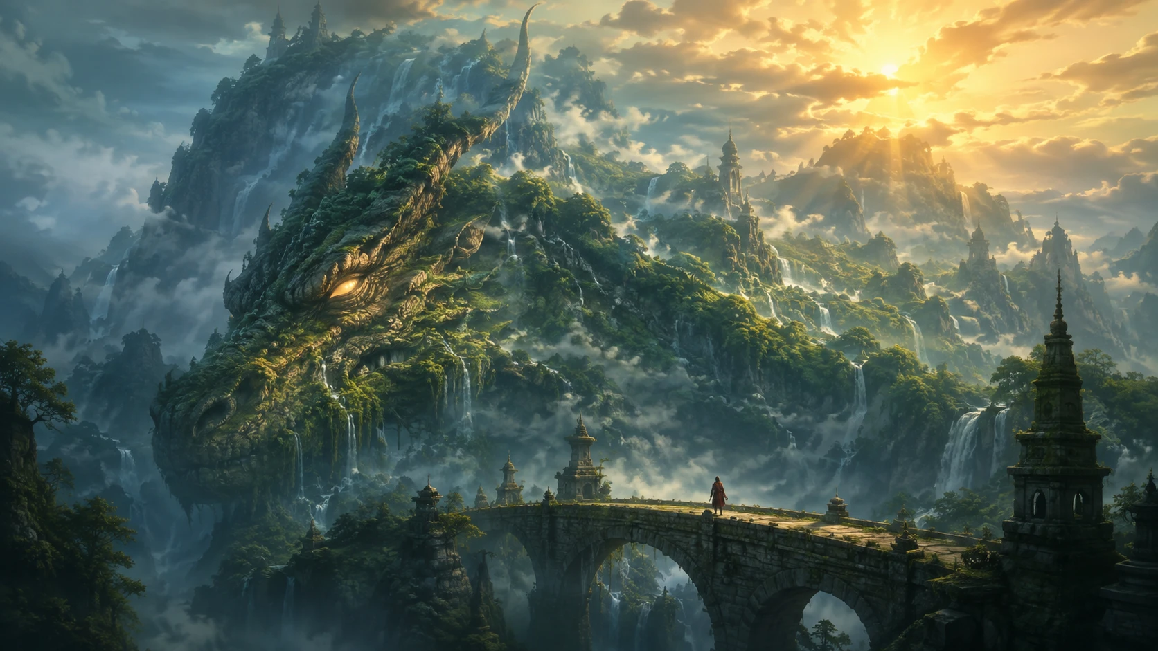 眠るドラゴンの横顔を隠し持つ山岳風景