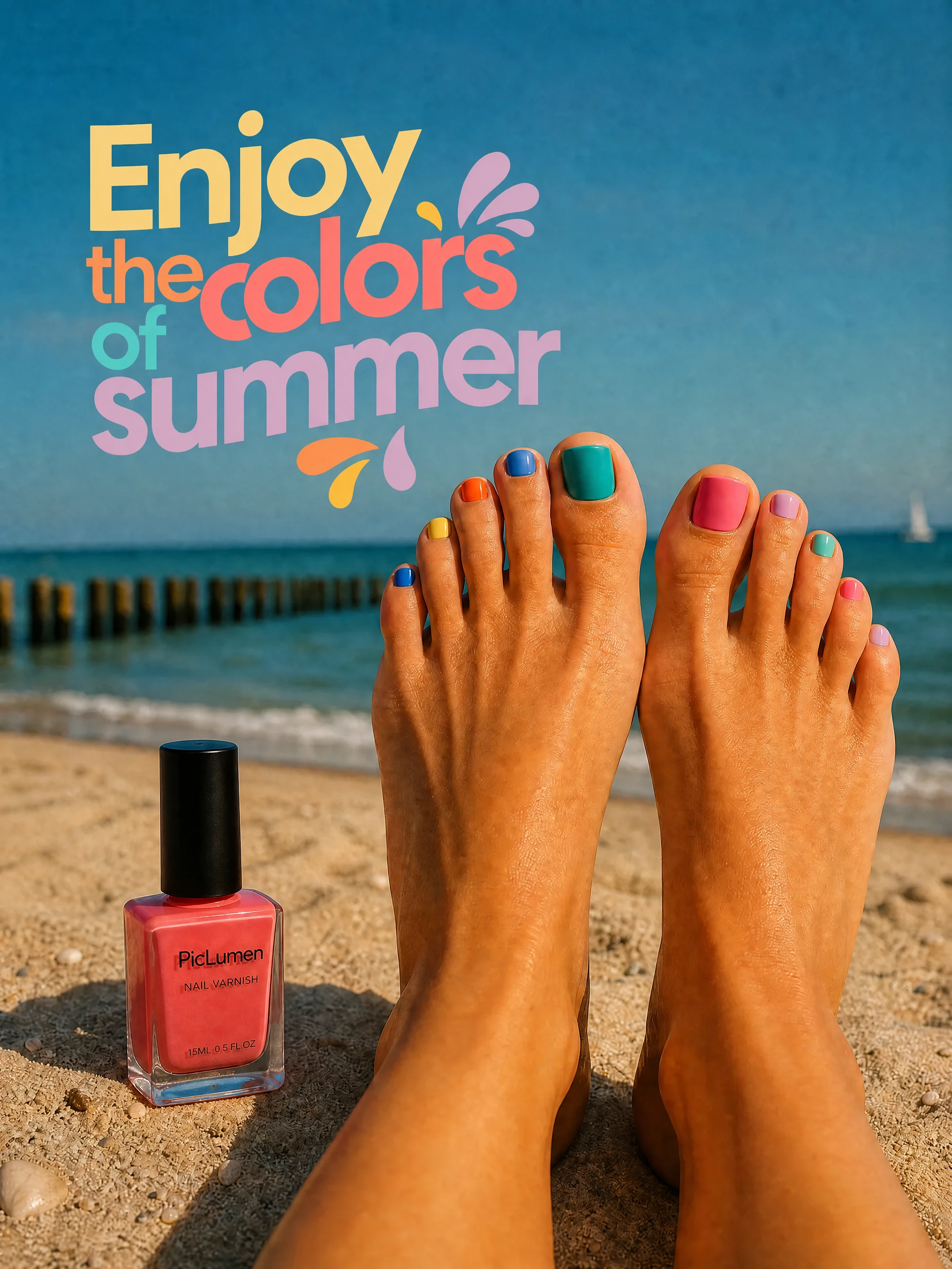 Único frasco de esmalte de unhas em fundo simples