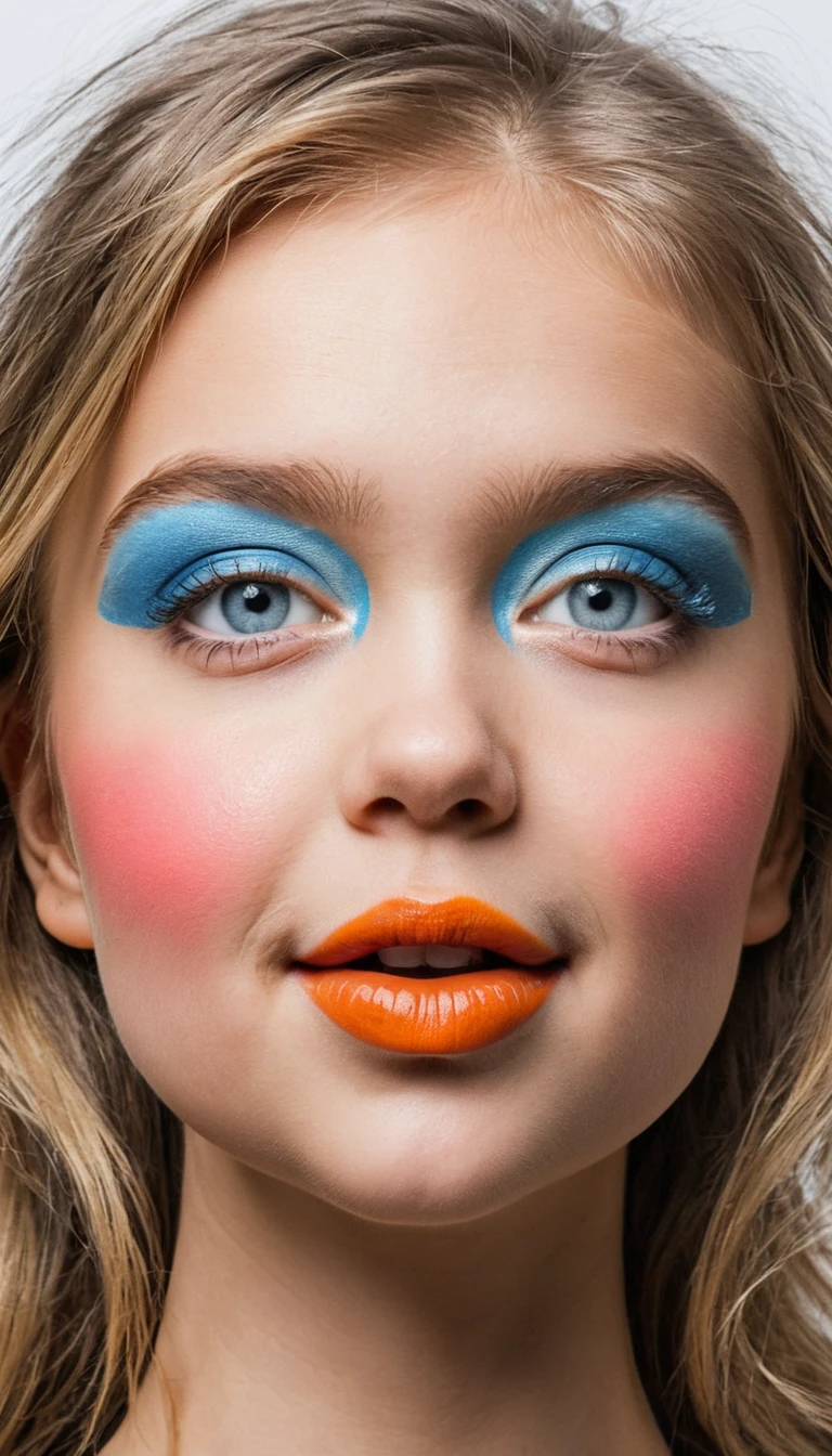 Mulher ucraniana sensual com traje metálico amarelo e azul