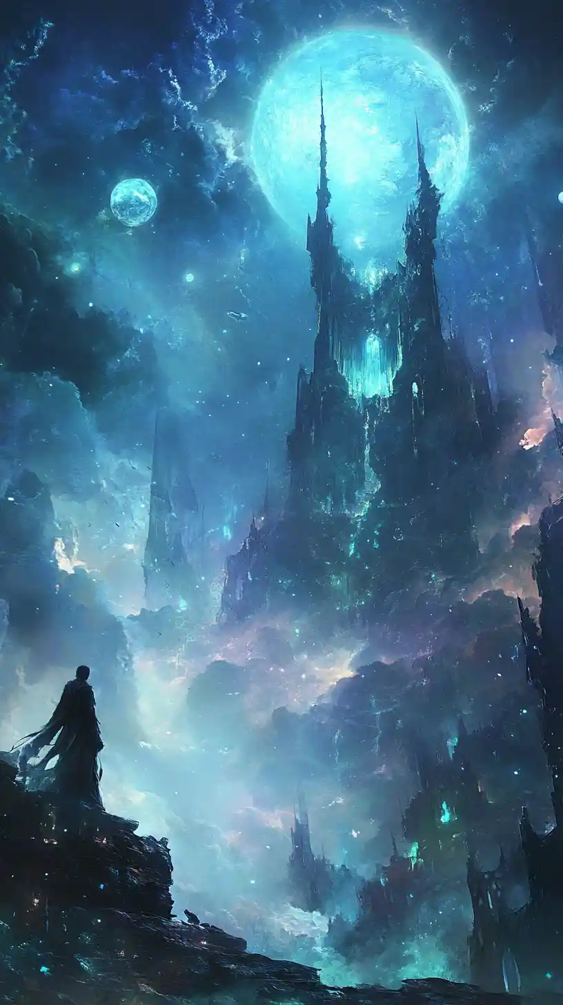 Spiritual lesson unfolding in a poetic abstract scene